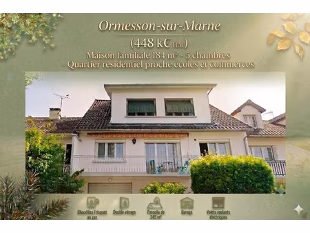 vente maison 6 pièces 184 m² à ormesson-sur-marne (94490)  448 000 €