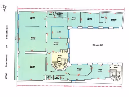 bureaux à louer - boulevard du sebastopol - 390m2