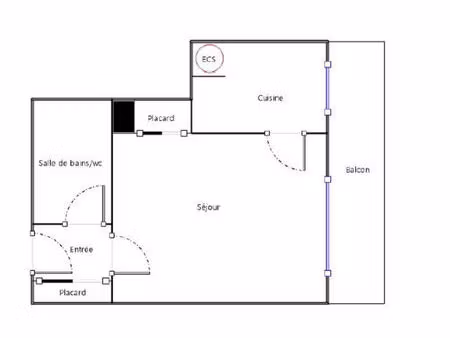 location appartement 1 pièce  32.42m²  saint
