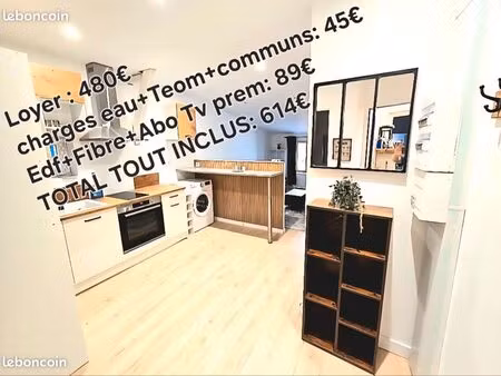 t2 meublé et rénové edf inclus hypercentre foix