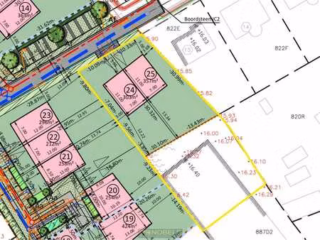 te koop  bouwgrond voor 2 halfopen bebouwingen met magazi...