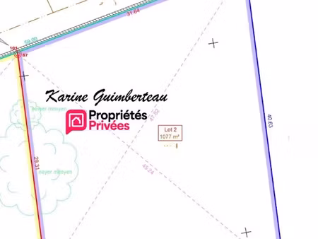 vente terrain 1077 m² à lussac (33570)  82 000 €