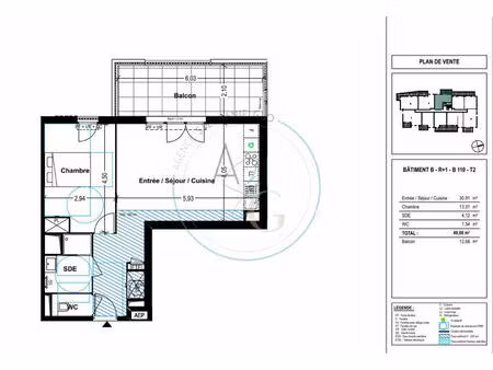 cogolin - residence neuve - t2 de 49.88 m² avec terrasse