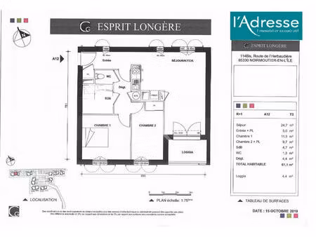 appartement noirmoutier 3 pièce(s)