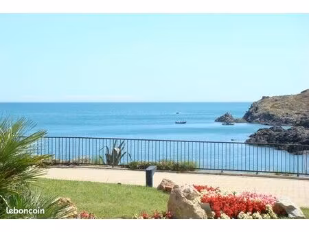 particulier  vend a collioure sur superbe vue mer  appart meuble en rdc avec  terrasse acc