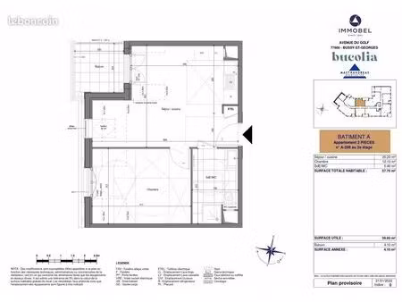 appartement 2 pièces 38 m²