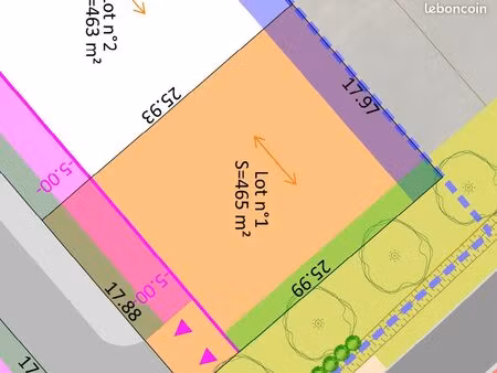 terrain 465 m² meursac