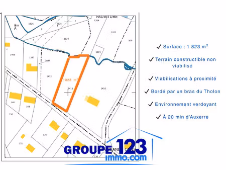 achat terrain 1 823m² beauvoir 89240