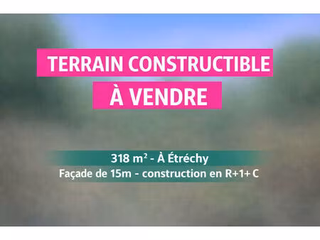 vente terrain  318.00m²  étréchy
