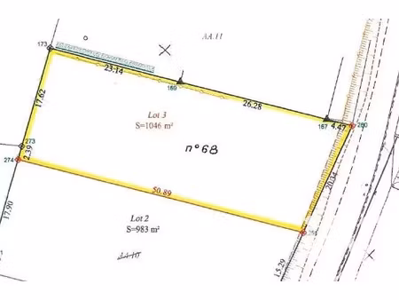 vente terrain 1046 m² sancourt (80400)