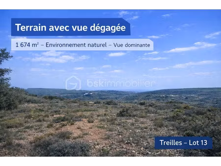vente terrain 1674 m² à treilles (11510)  185 000 €