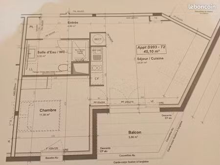 t2 neuf 45 m2 avec emplacement de parking couvert à cholet