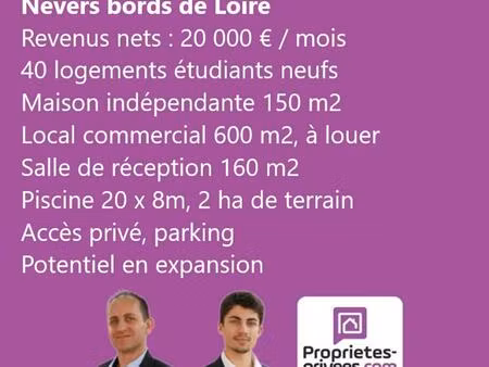 ensemble immobilier d'exception 2500 m² - nevers  vue loire