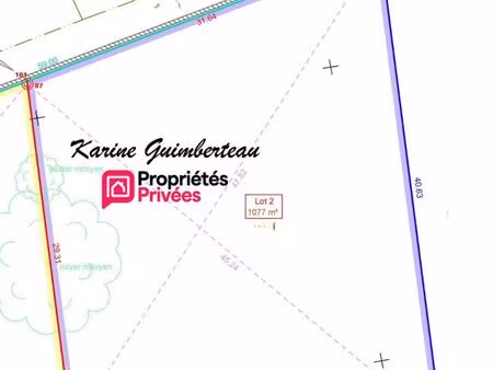 terrain constructible 1077 m2 - lussac