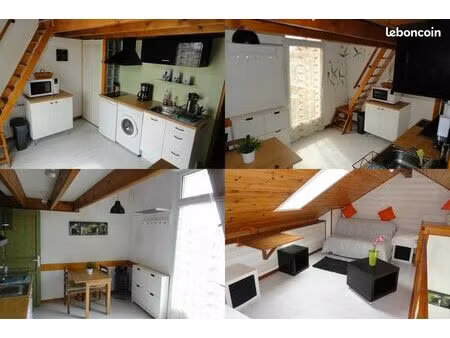 studio duplex grand confort  hyper calme  balcon  entièrement équipé  électricté  chauffag