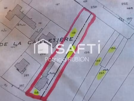 terrain de 1903m2 avec maison et hangar