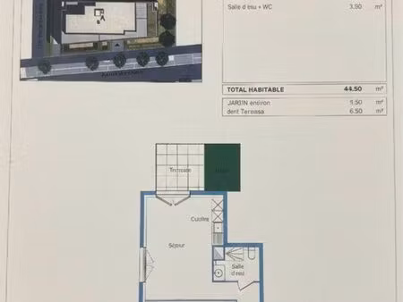 appartement - 2 pièces - 45 m2