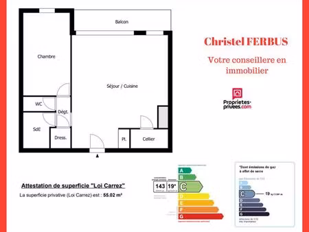 93270 sevran - appartement 2 pièces 55.02 m² - balcon- dernier étage