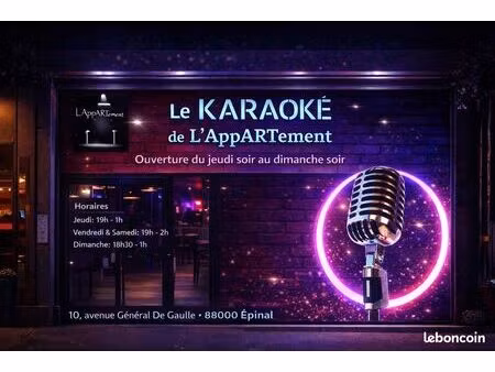 à vendre : bar-restaurant l’appartement – emplacement central à épinal  fort potentiel