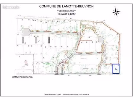 terrain 563 m² lamotte beuvron
