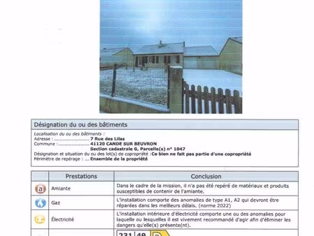 vend maison candé sur beuvron