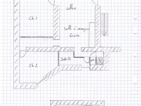 loue appartement 2 grandes chambres + bureau