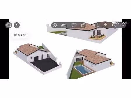 terrain 422m2 permis construire ok