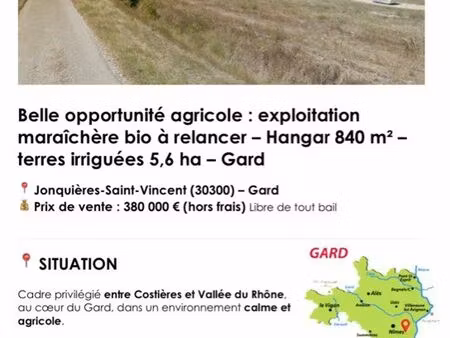 terres agricoles + hangar