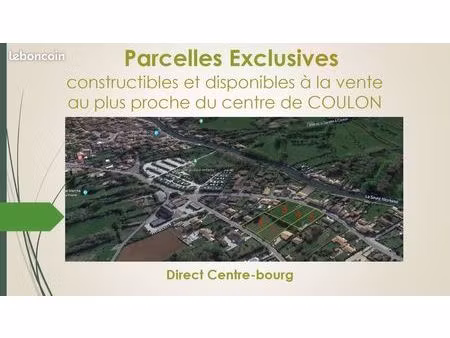 opportunité terrains constructibles centre-bourg coulon à saisir