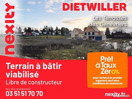 terrain constructible à dietwiller  de 209.95 m2  près de mulhouse et de bâle