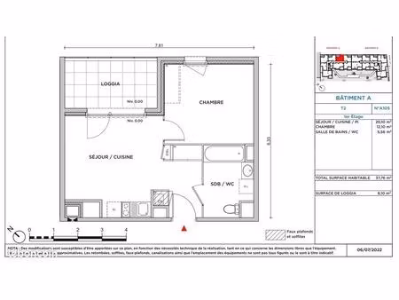 appartement 2 pièces 38 m²