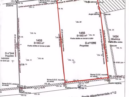 terrain 392 m² villiers-saint-georges