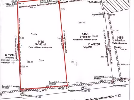 terrain 393 m² villiers-saint-georges