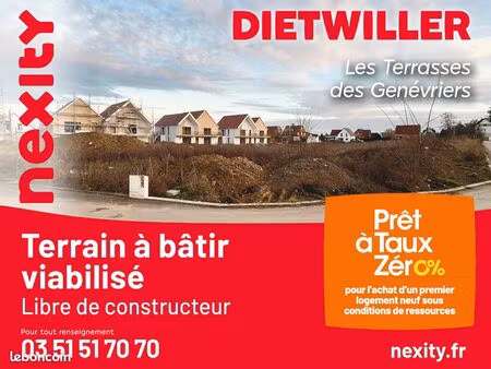 terrain constructible à dietwiller  de 857.53 m2  près de mulhouse et de bâle
