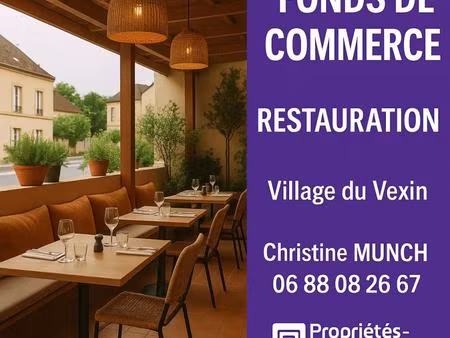 vexin proche pontoise - beau restaurant avec terrasse et appartement