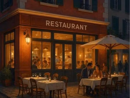 vend restaurant dans une rue vivante