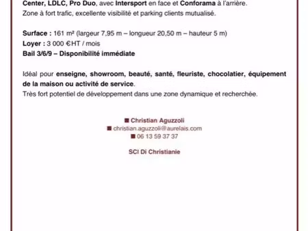 local commercial à louer centre commercial  carrefour venette