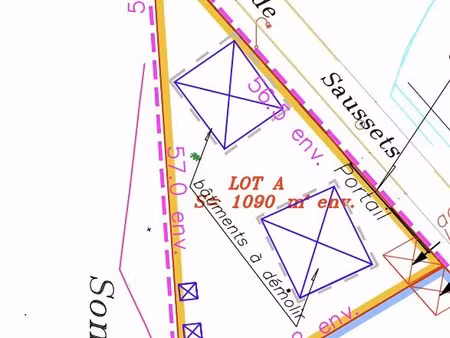 grange (maison constructible) sur terrain 1090 m²