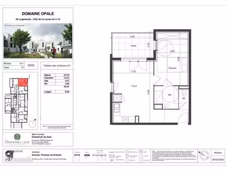 appartement 2 pièces 45 m²