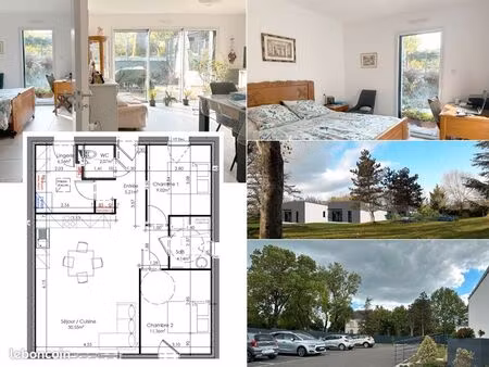 location maison individuelle de plain-pied - 70m2 - 2 chambres - terrasse - p.m.r (personn