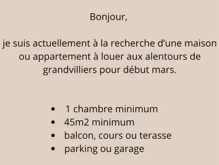 recherche appartement ou maison