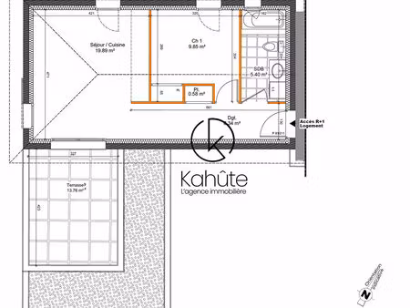 appartement t2  42m2 avec terrasse plein sud et place de parking privative ? les terrasses