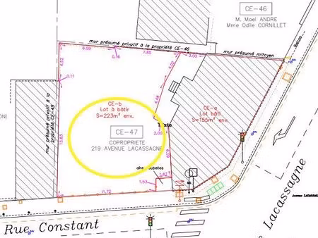 terrain 223 m² lyon