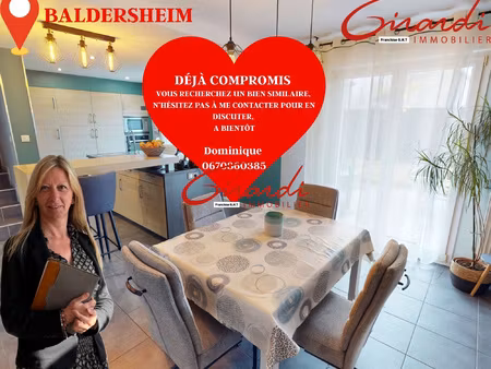 baldersheim  maison mitoyenne de 91 m2 sur 3a70