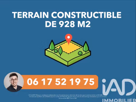 vente terrain agricole 928 m²