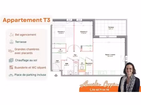 vente appartement 3 pièces 66 m² tignieu-jameyzieu (38230)