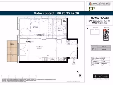 appartement 2 pièces 43 m²