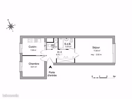 appartement 2 pièces 44 m²