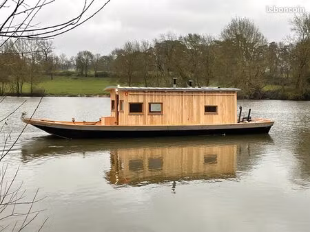 toue cabanée 13m x 3m80 coque aluminium année 2024