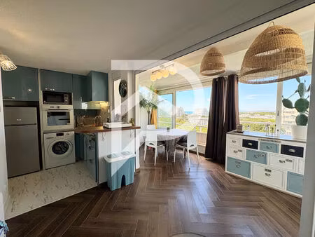 la grande motte - couchant - exceptionnelle t2 vue mer + étang de l'or